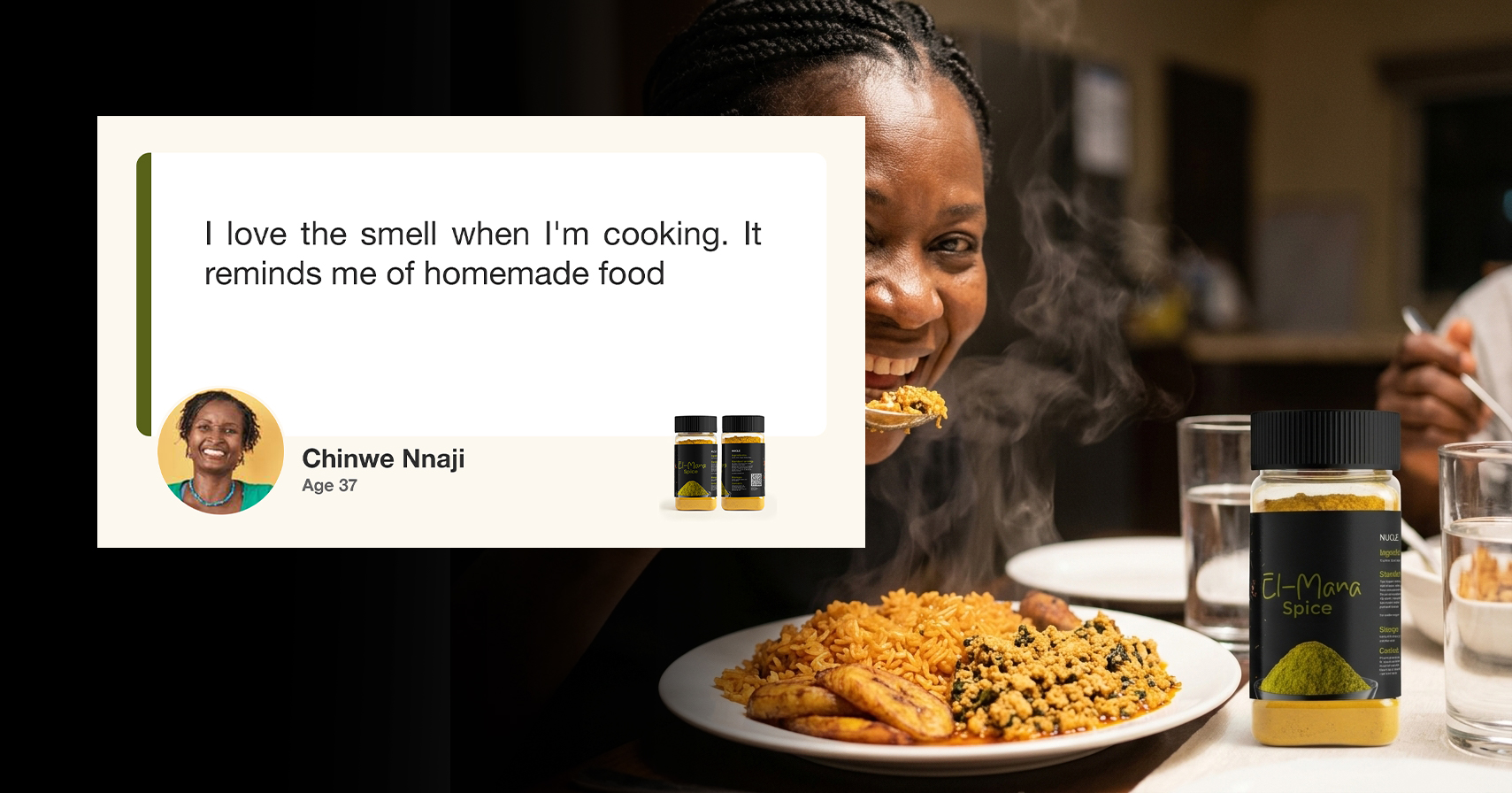 Dramatic sugar reading drop combined with taste comment - final closing testimonial