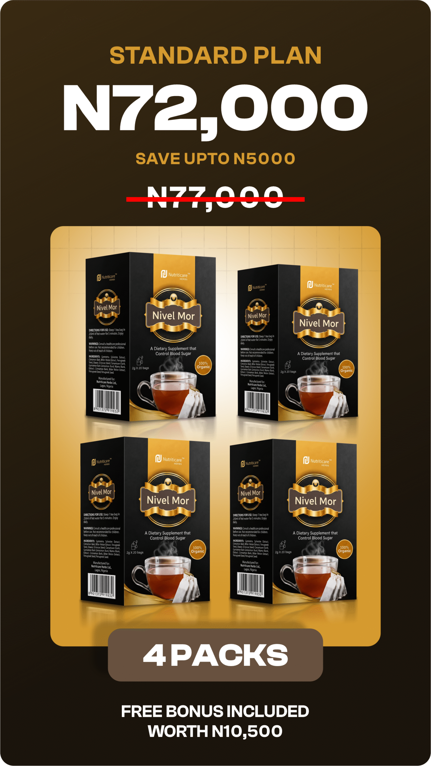 Regular Plan - 4 Packs - N72,000