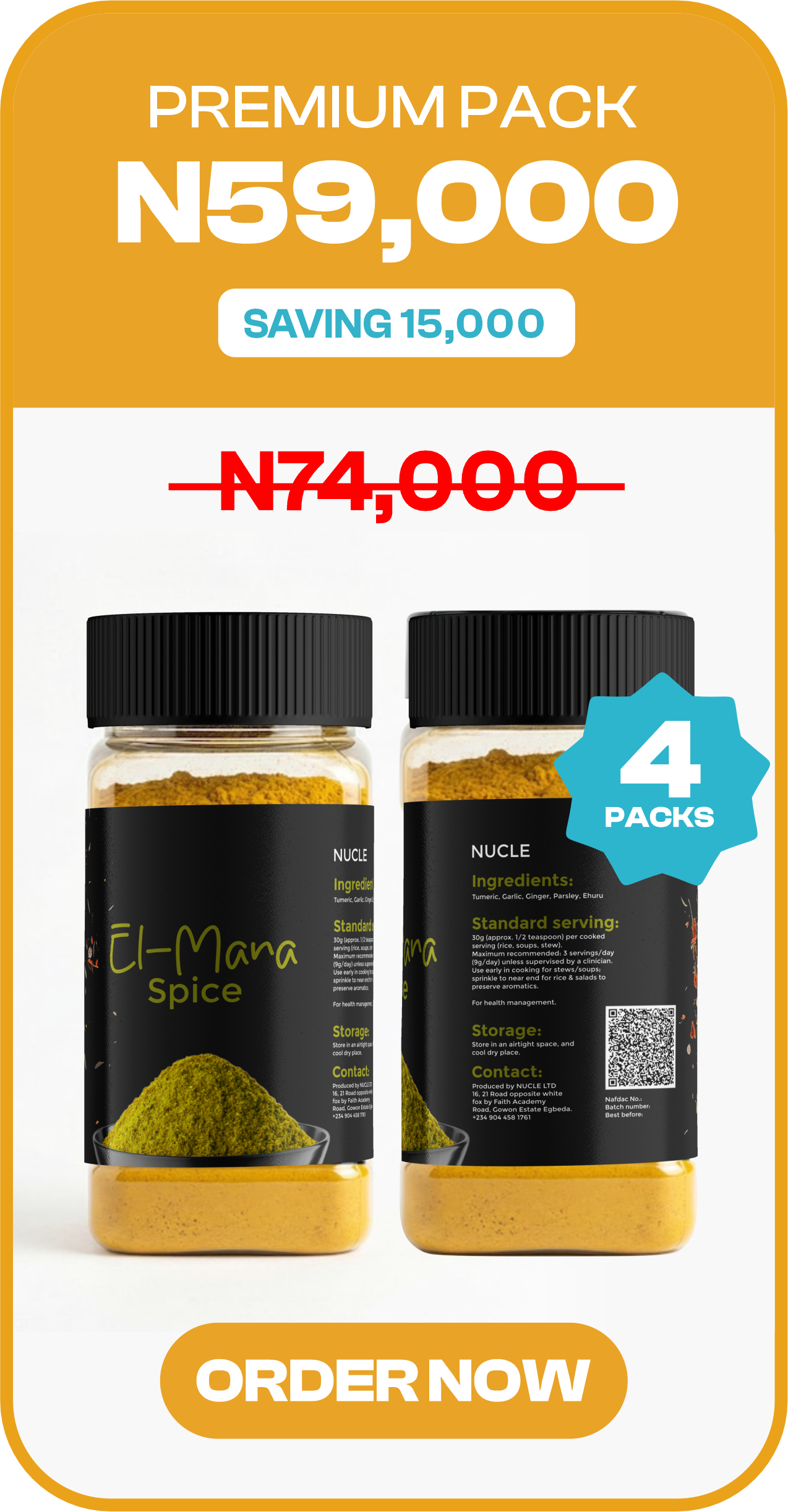 Premium Pack - 4 Packs - N59,000