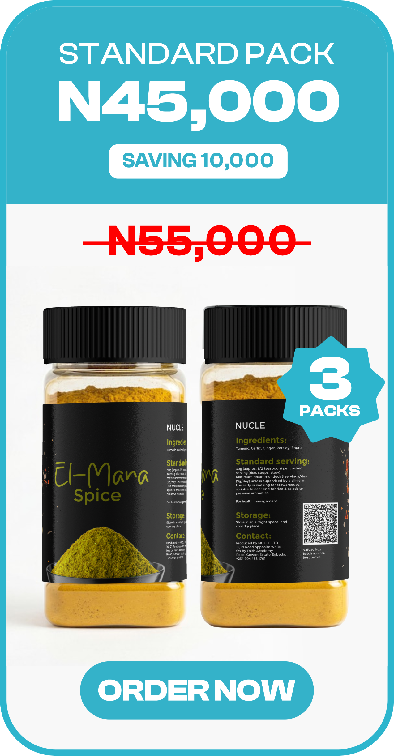 Standard Pack - 3 Packs - N45,000