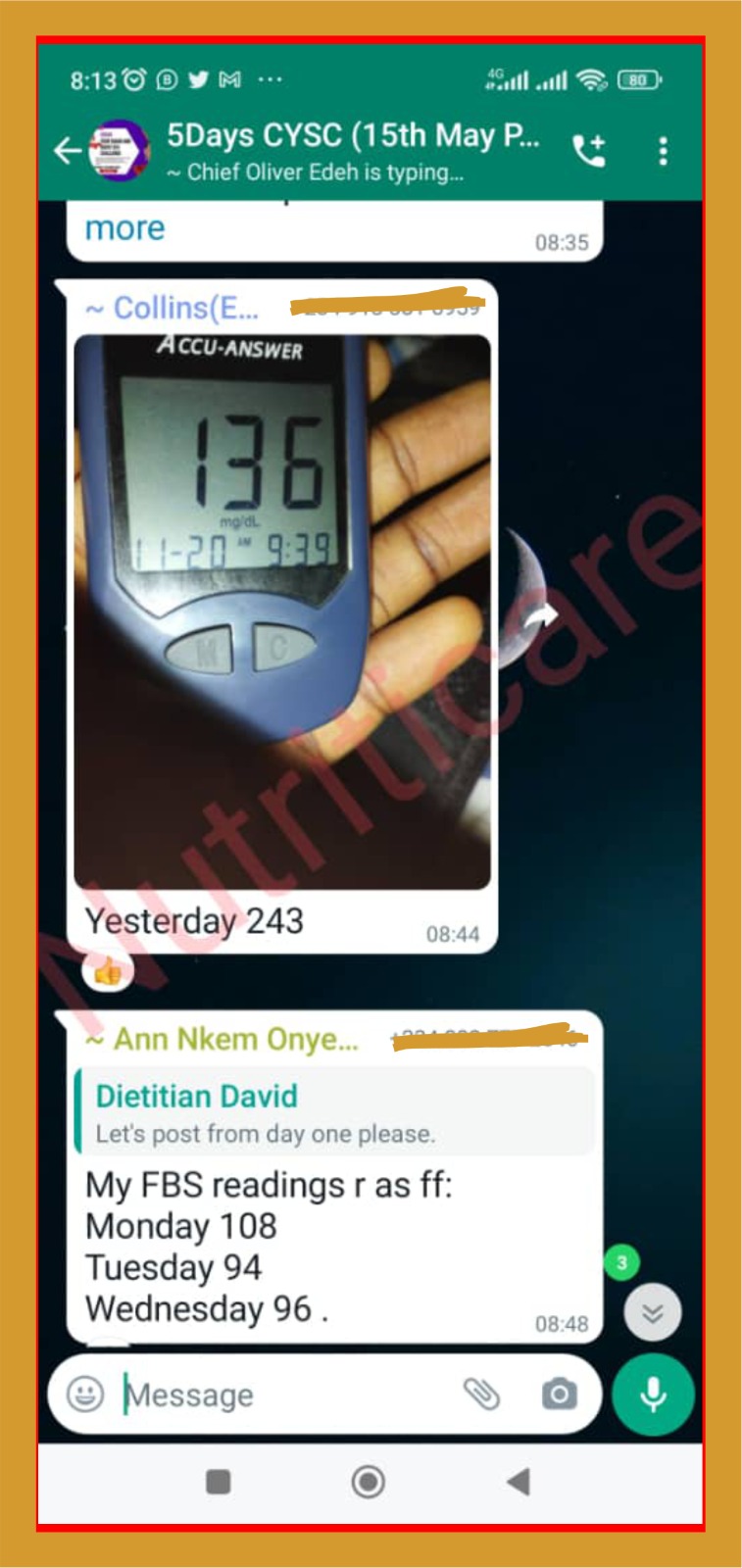 Raw unedited WhatsApp message from a happy customer
