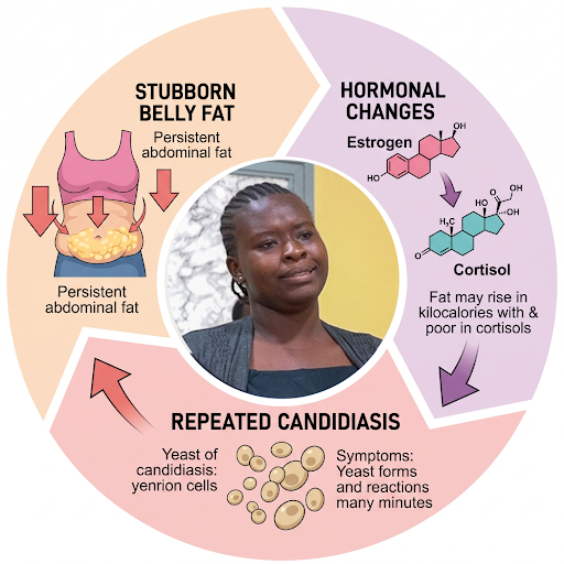 Stubborn Belly Fat + Hormonal Changes + Repeated Candidiasis